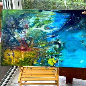 Abstract Canvas Art with Multicolor Design